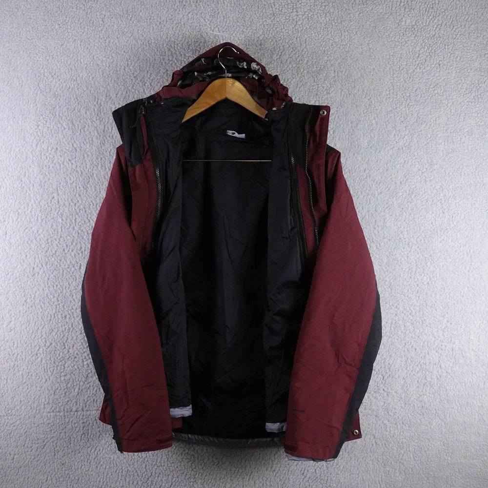 The North Face Mens DryVent Insulated Hooded‎ Jacket Burgundy Black Medium